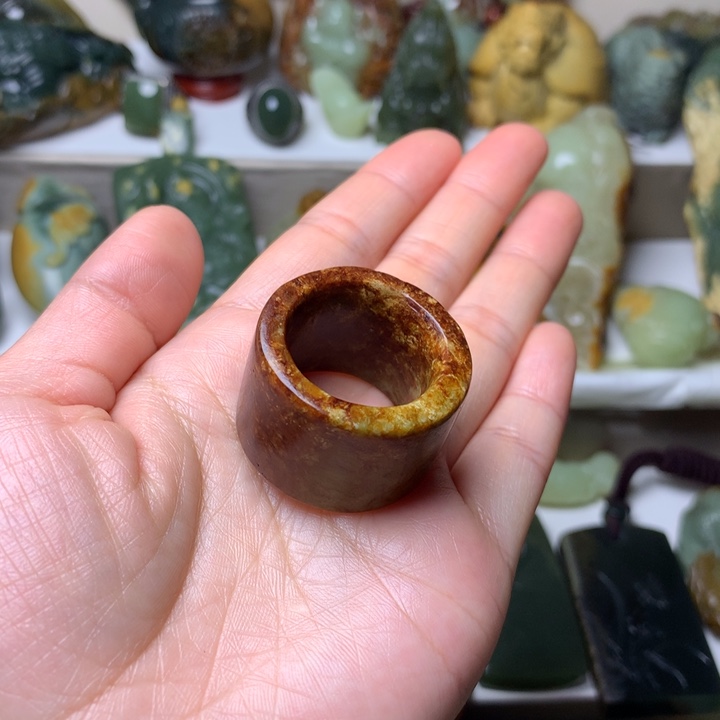 岫岩河磨玉（透闪石质玉）扳指未镶嵌善*休