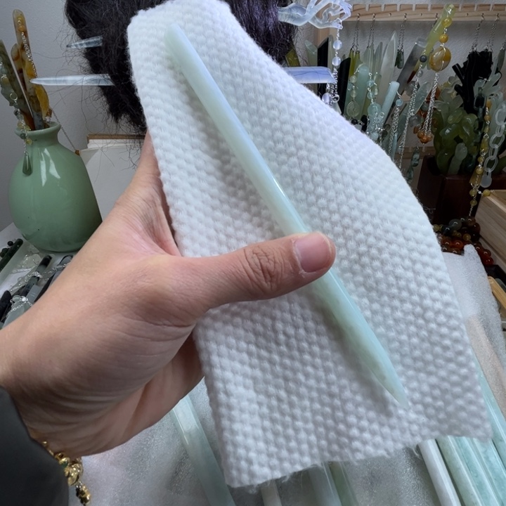 蛇纹石玉发饰未镶嵌天青冻