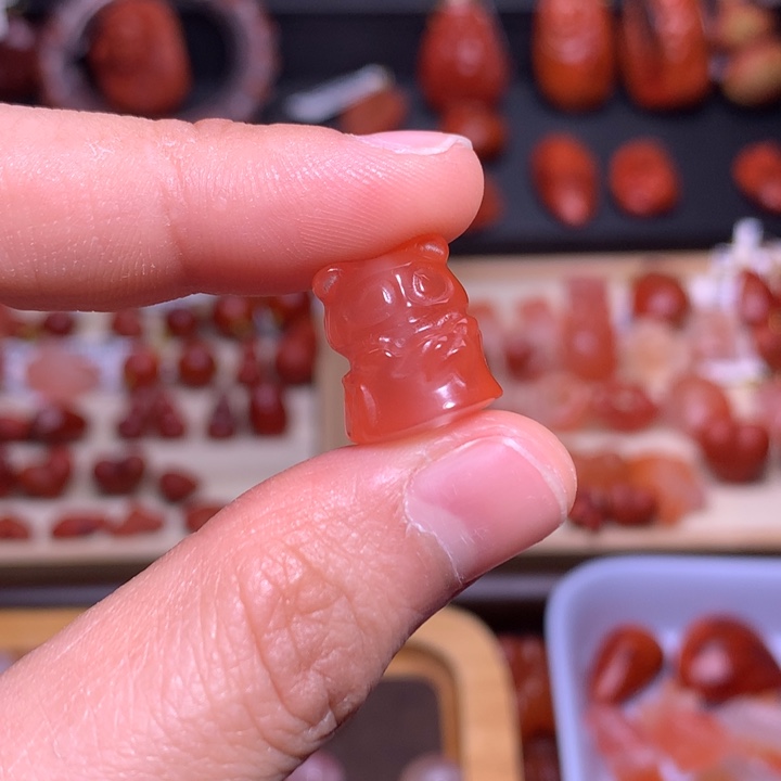 南红玛瑙未镶嵌珠宝半成品招财猫