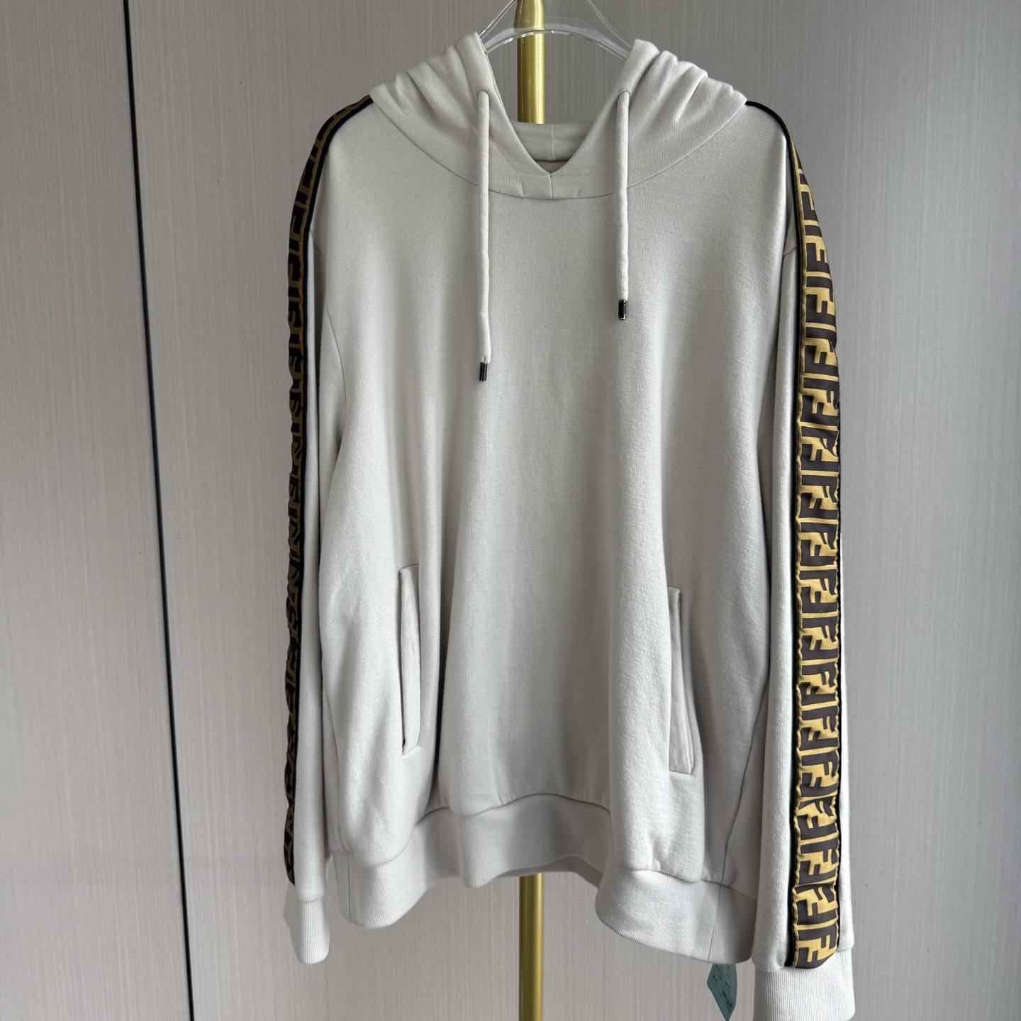 99新 FENDI/芬迪 侧边条纹logo卫衣/尺码50/E0276