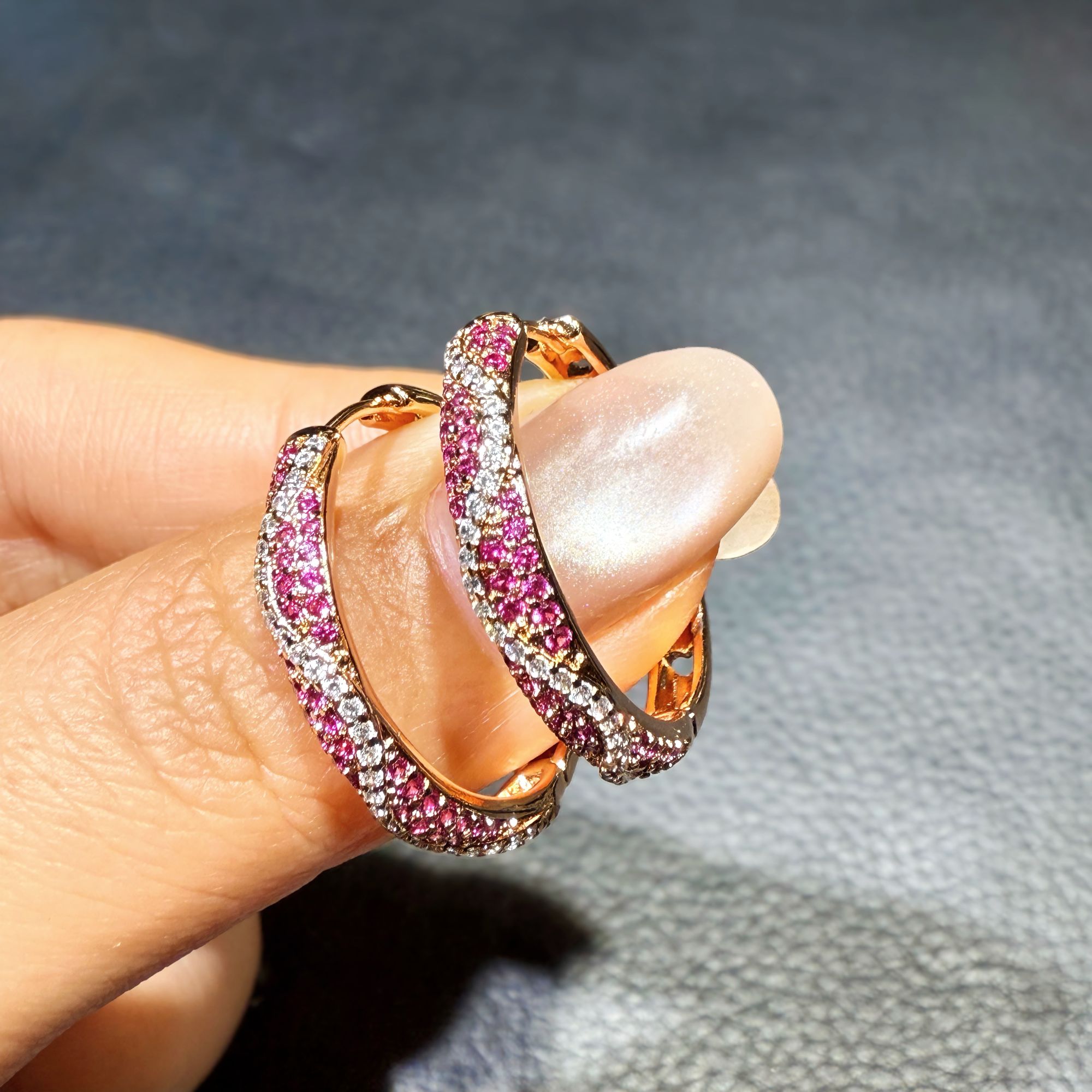 设计师高定-高精切轻奢红宝石耳环YY-1426