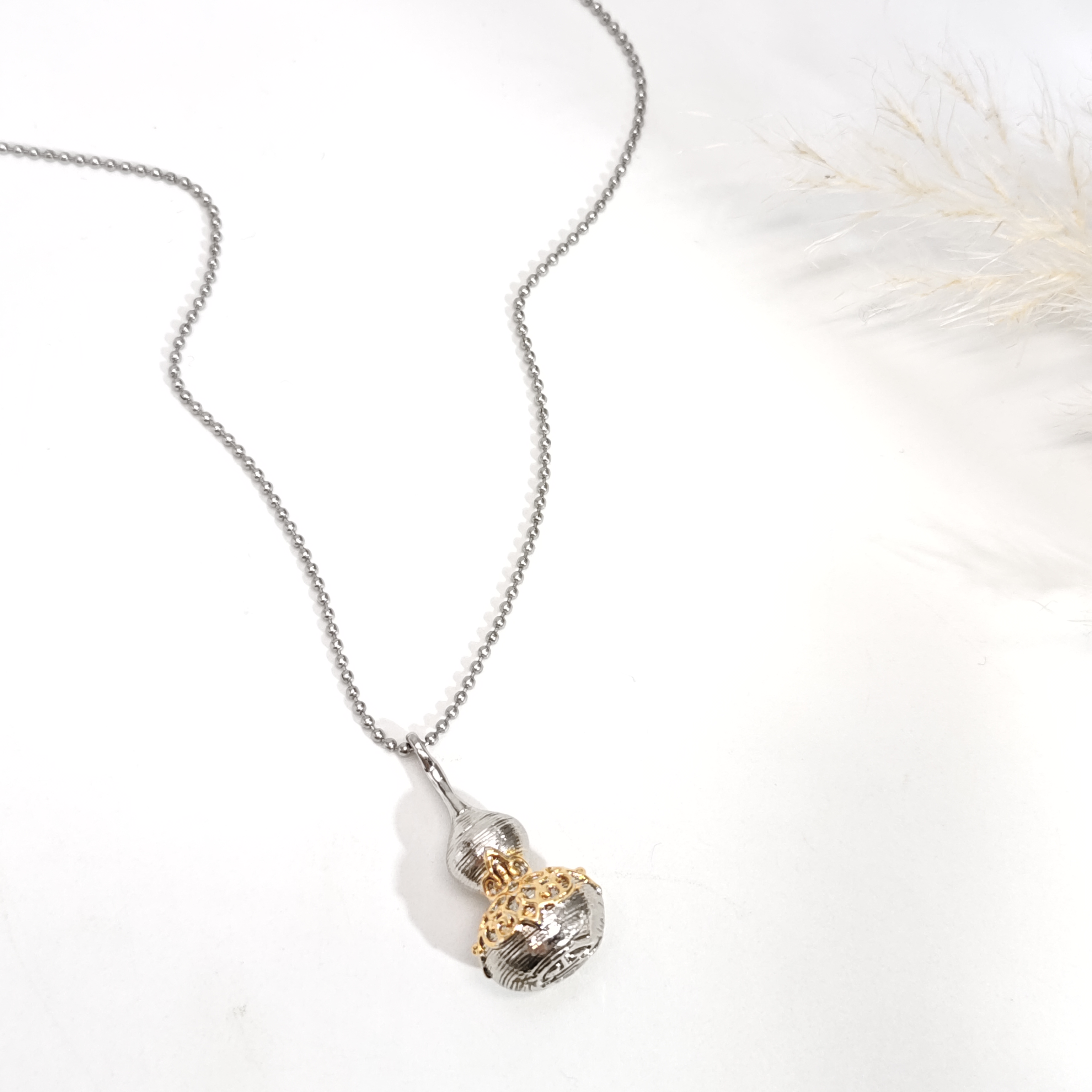 铜合金项链 07671文艺复古气质祥云葫芦项链