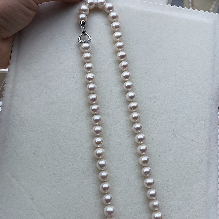 淡水珍珠颈饰未镶嵌卡8➕极光蔓塔玫瑰色