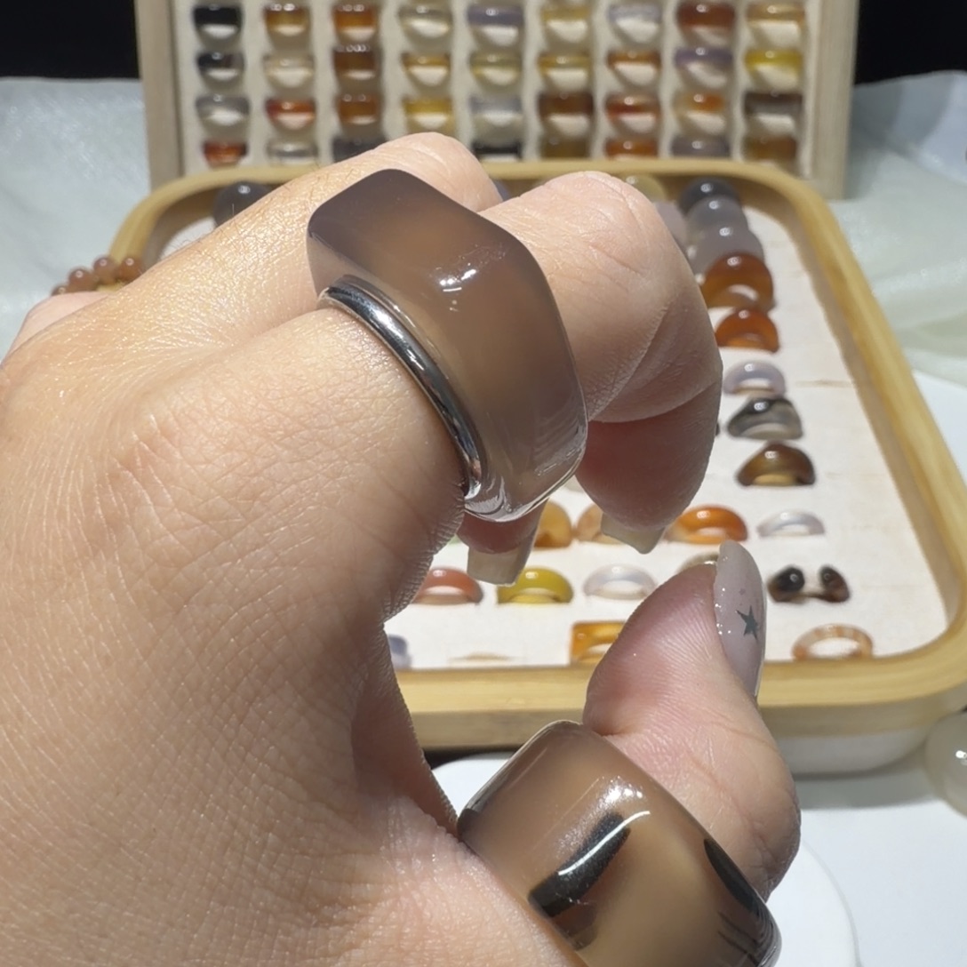 玛瑙/玉髓未镶嵌戒指港21