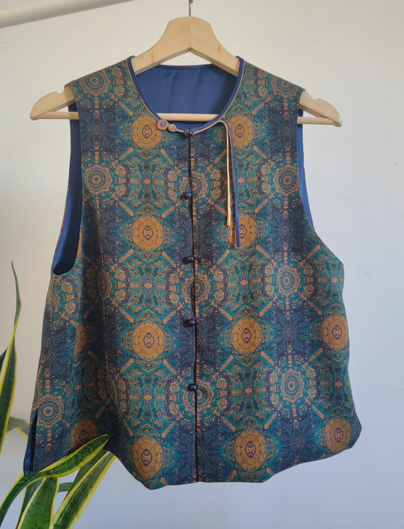 非图片款 新中式印花马甲 