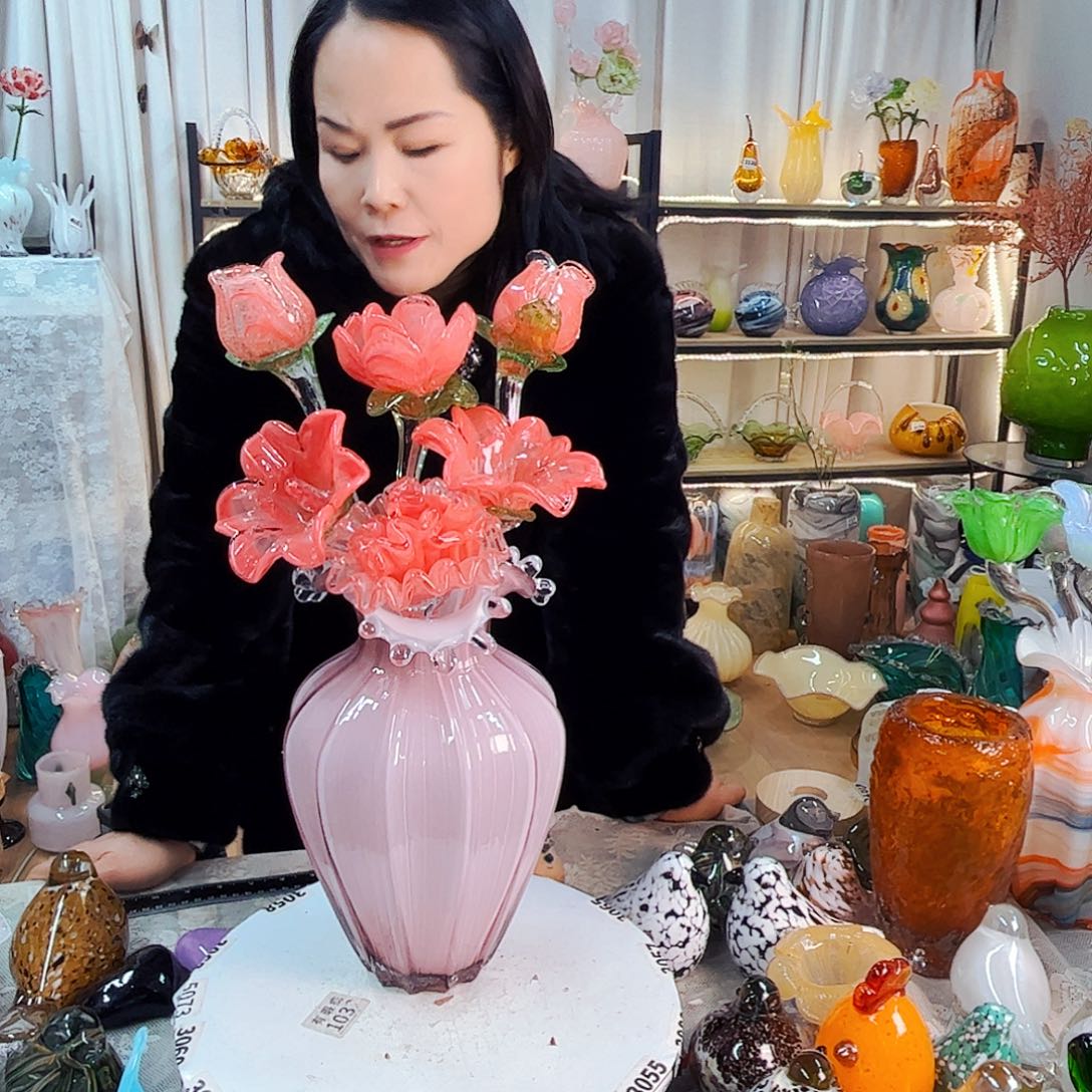 6花1瓶家悦美居琉璃摆件