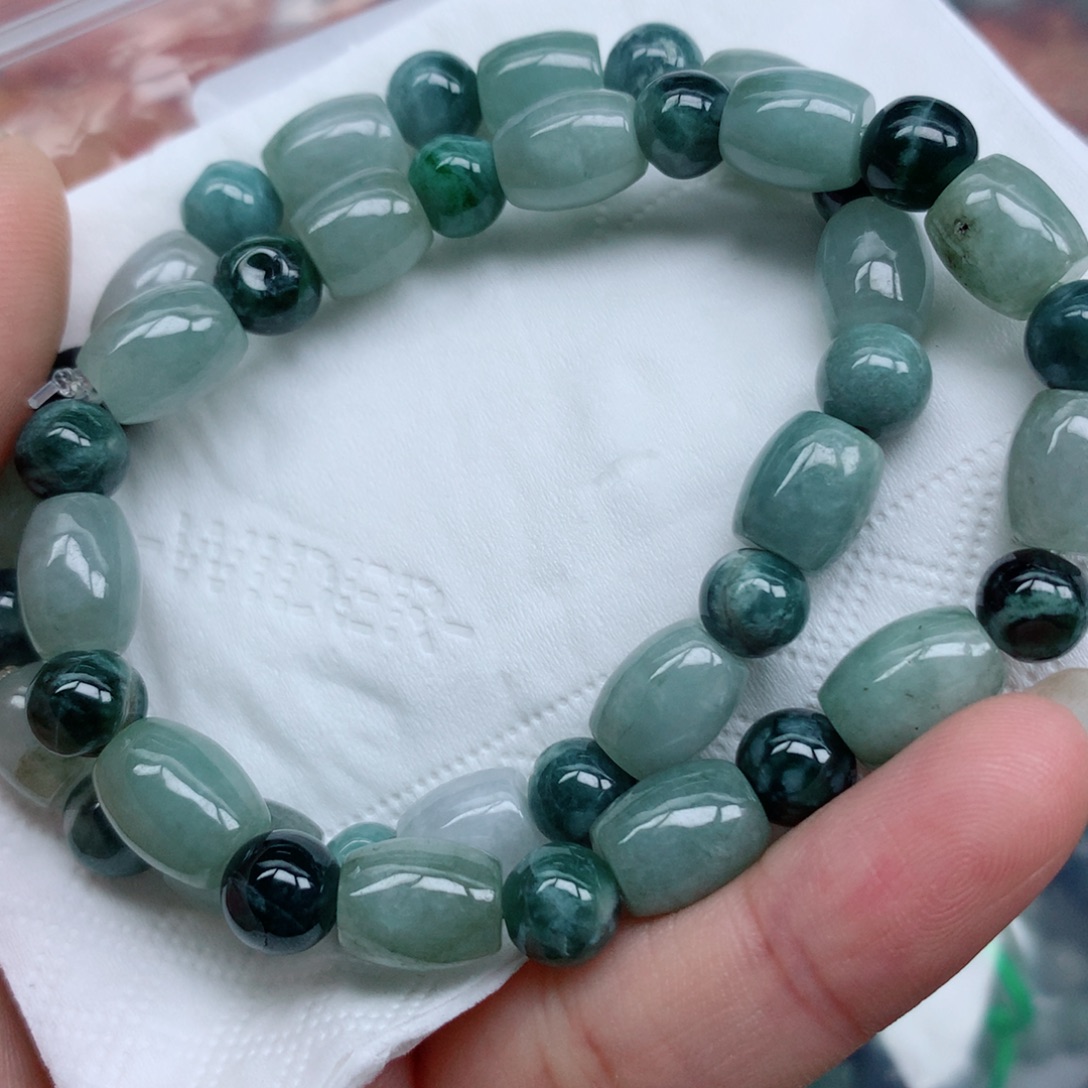 翡翠未镶嵌项链珠子珠