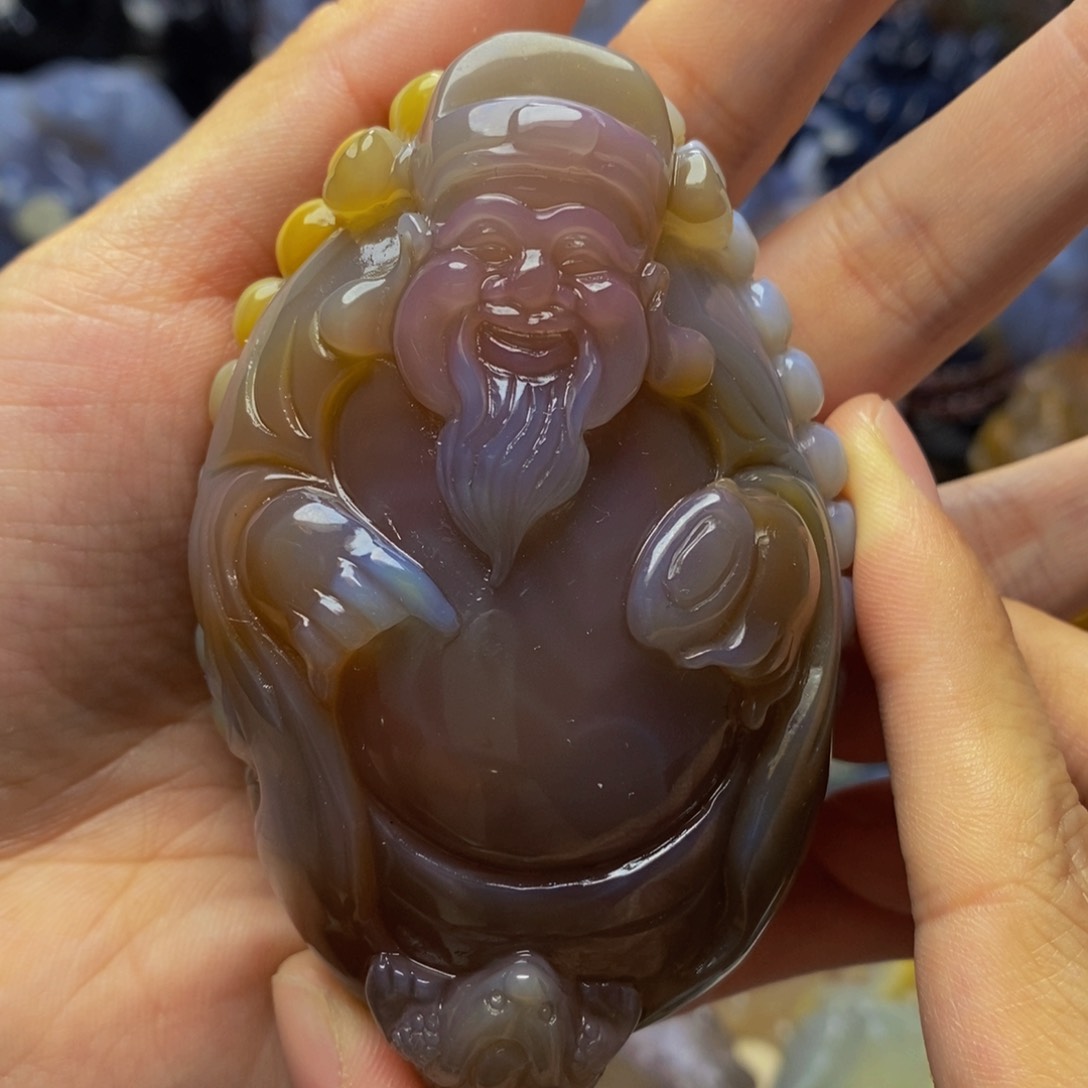 玛瑙/玉髓手把件未镶嵌用****5