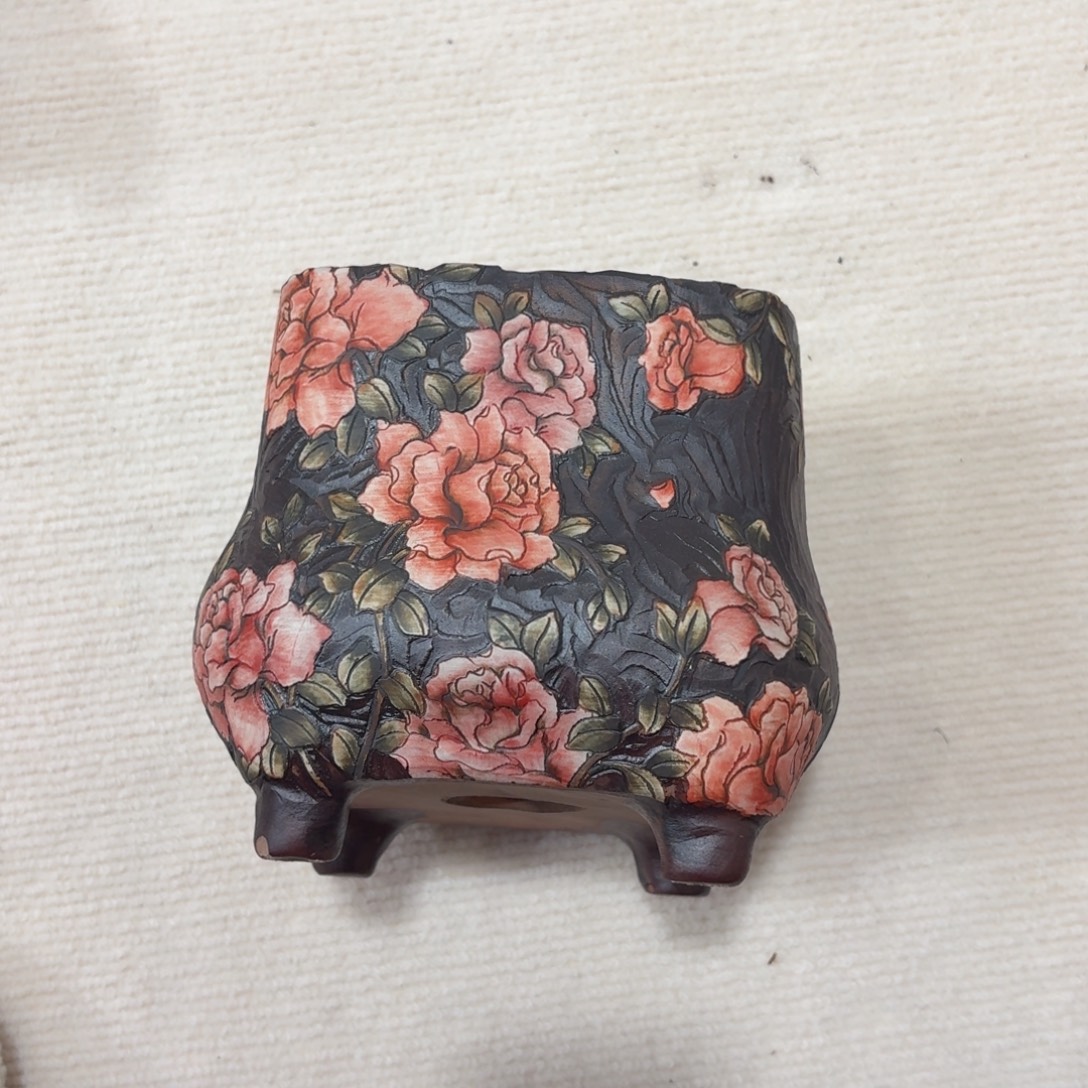 一***博紫砂花盆陶瓷多肉花盆瑕疵