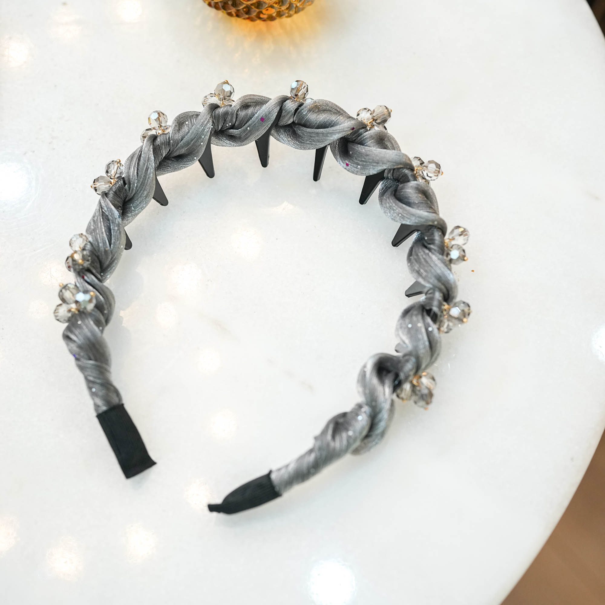 【文创】欧根纱银灰色瑞丽风气质甜美通用可爱发箍