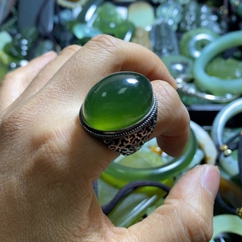 岫玉戒指未镶嵌一个