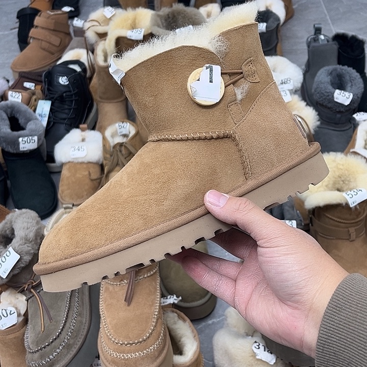 栗色木口雪地靴39