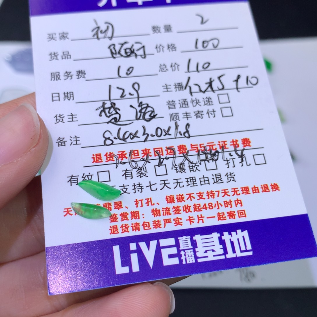 初***来翡翠未镶嵌耳饰随行110