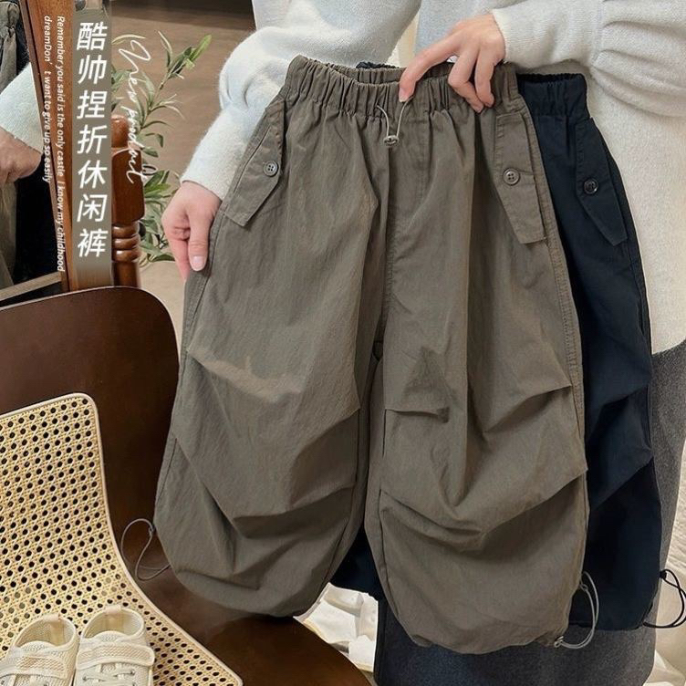 男童薄款冰丝裤子夏季2025新款儿童防蚊速干裤中大童帅气工装裤