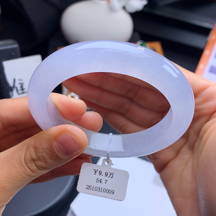 未镶嵌手镯翡翠55冰紫正圈