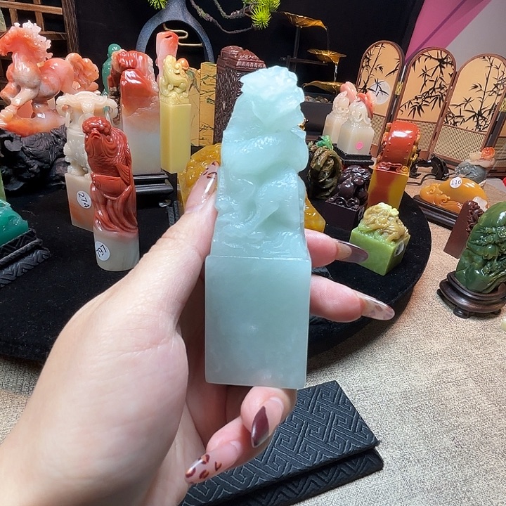 @***蜂昌化石印石龙印章