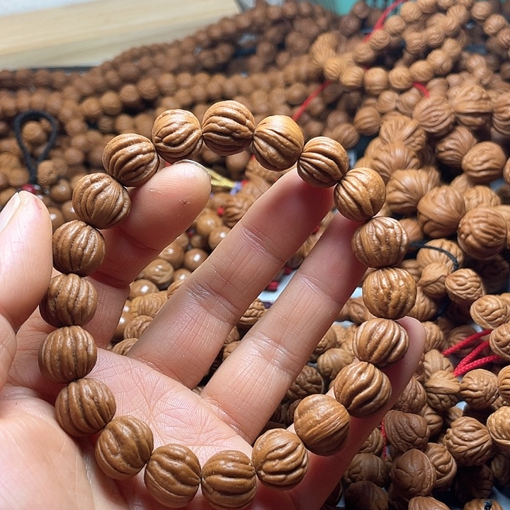 吊坠桃核志*圆秦岭龙纹佛手13尺寸手串微修