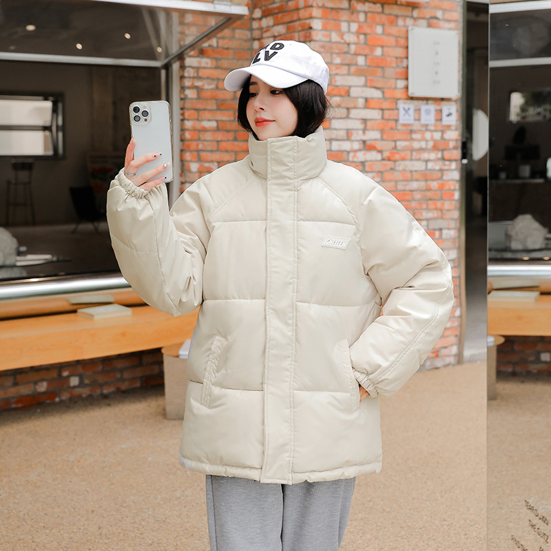 立领棉服女短款2023秋冬新款闺蜜上衣面包服学生宽松聚酯棉服厂家