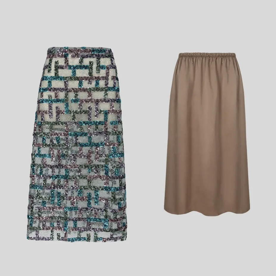 柔光滤镜丨6A笈10MM真乔其/重工珠片刺绣 半身裙