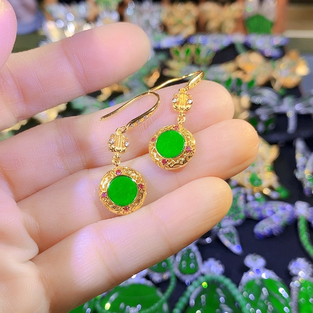 吊坠(不含链)银S925镶嵌翡翠