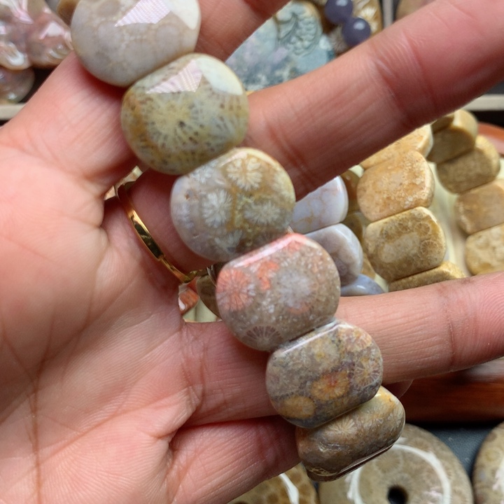 硅化珊瑚（珊瑚玉）颈饰未镶嵌