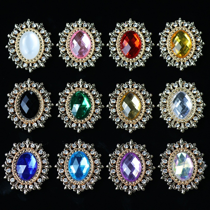 【买二送一】水钻镜面发饰diy配件新娘头饰团扇装饰材料包包配件