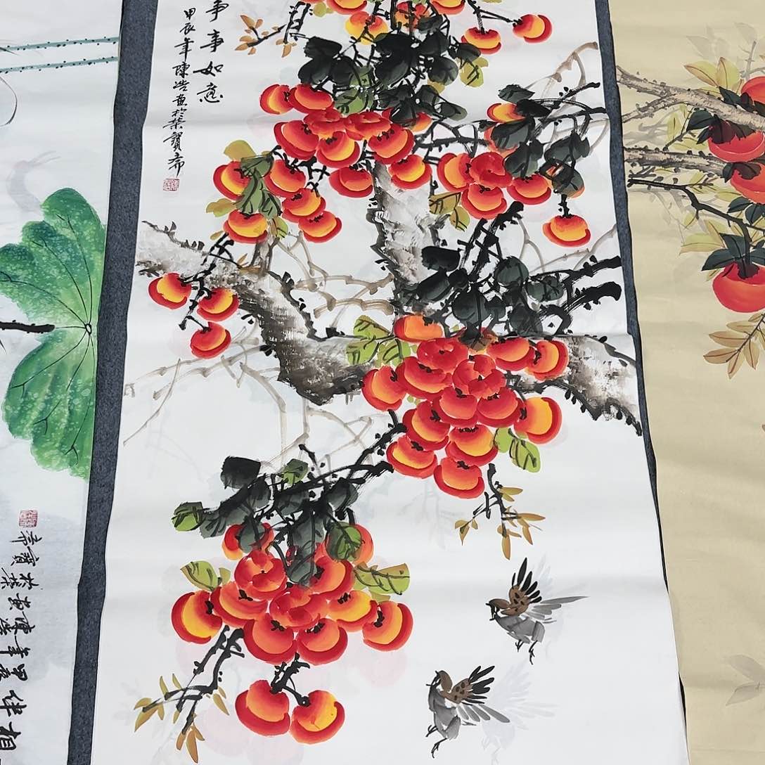 国画尺寸70X138手绘作品 