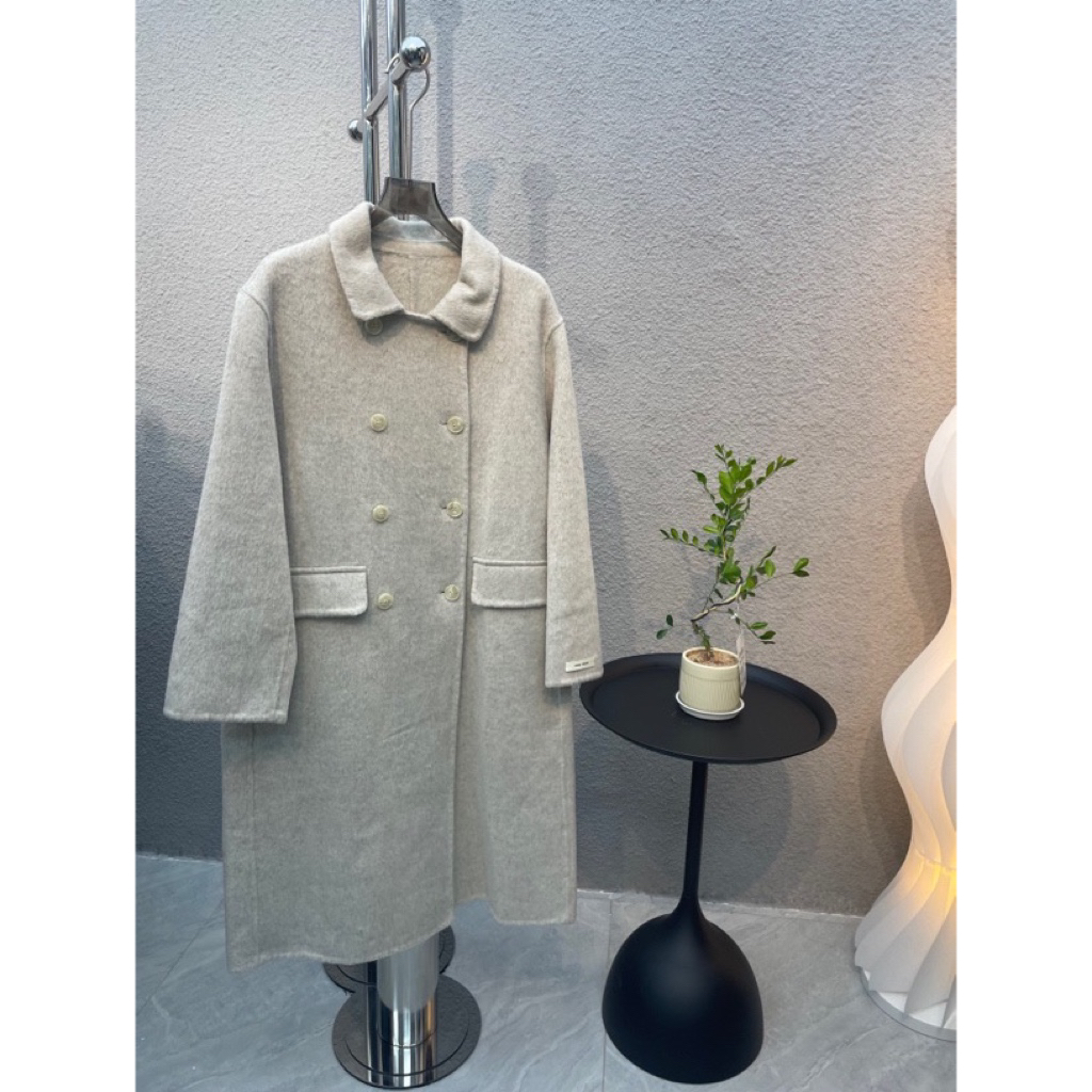 秋冬韩系双面羊绒大衣休闲显瘦修身保暖中长款外套