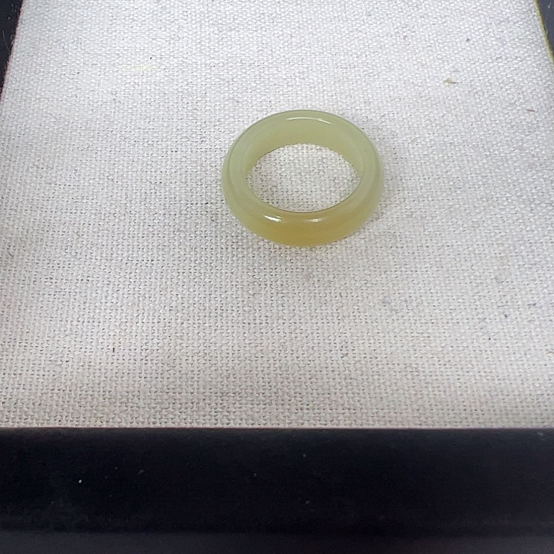 和田玉戒指未镶嵌3**-17.8内径黄糖+金糖一口糖小宽版