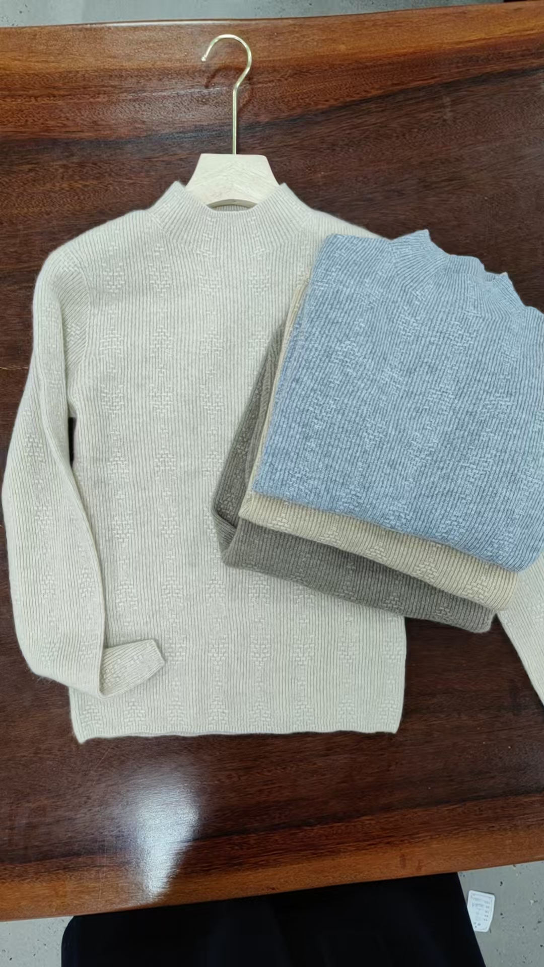 100%山羊绒半高领套头衫-0011