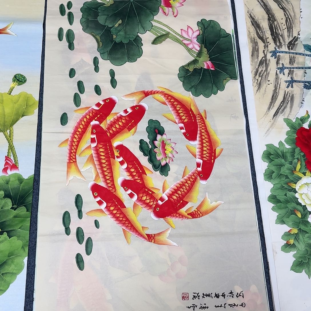 国画尺寸70X138手绘作品