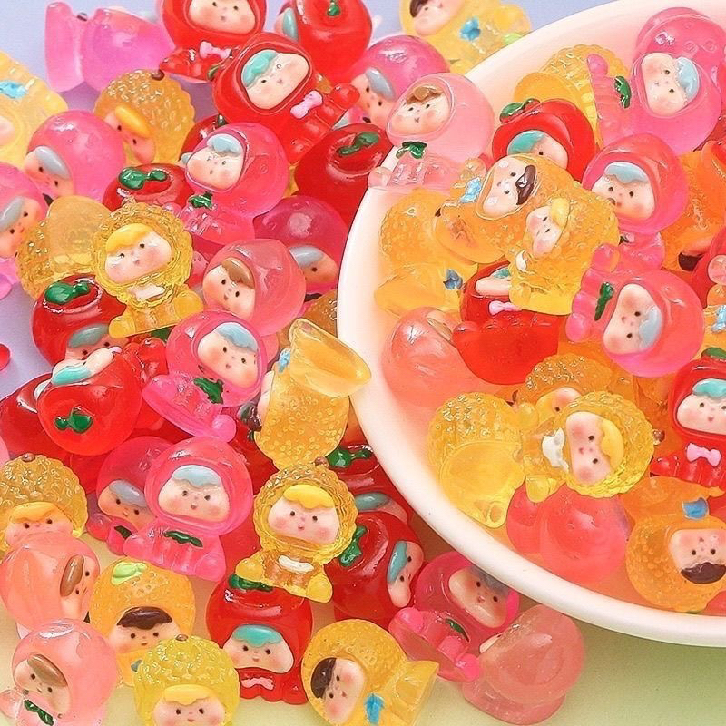 【mini水果崽崽】二代水果树脂饰品手工配件diy桌面摆件钥匙扣吊坠