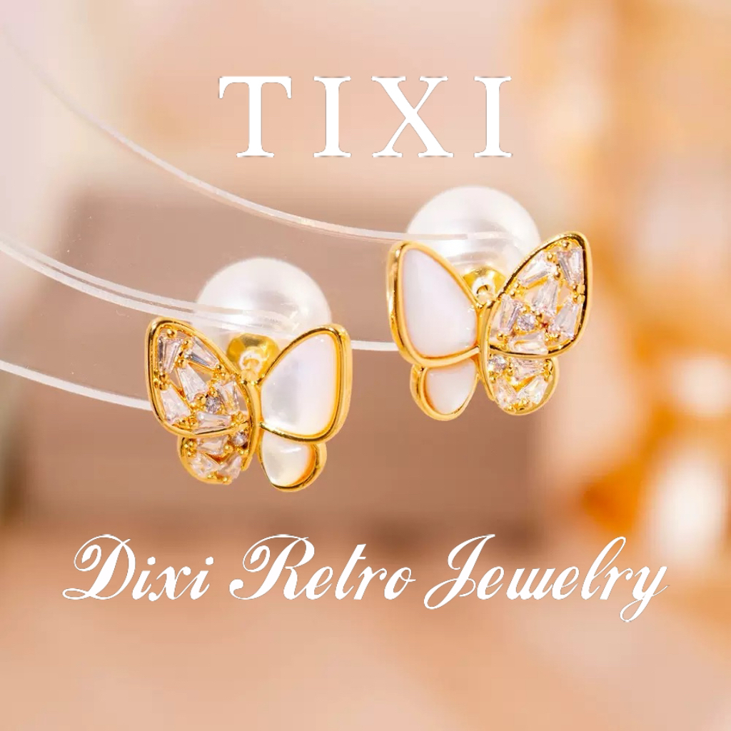 铜合金贝壳耳饰 【3001】法*倾城蝴蝶