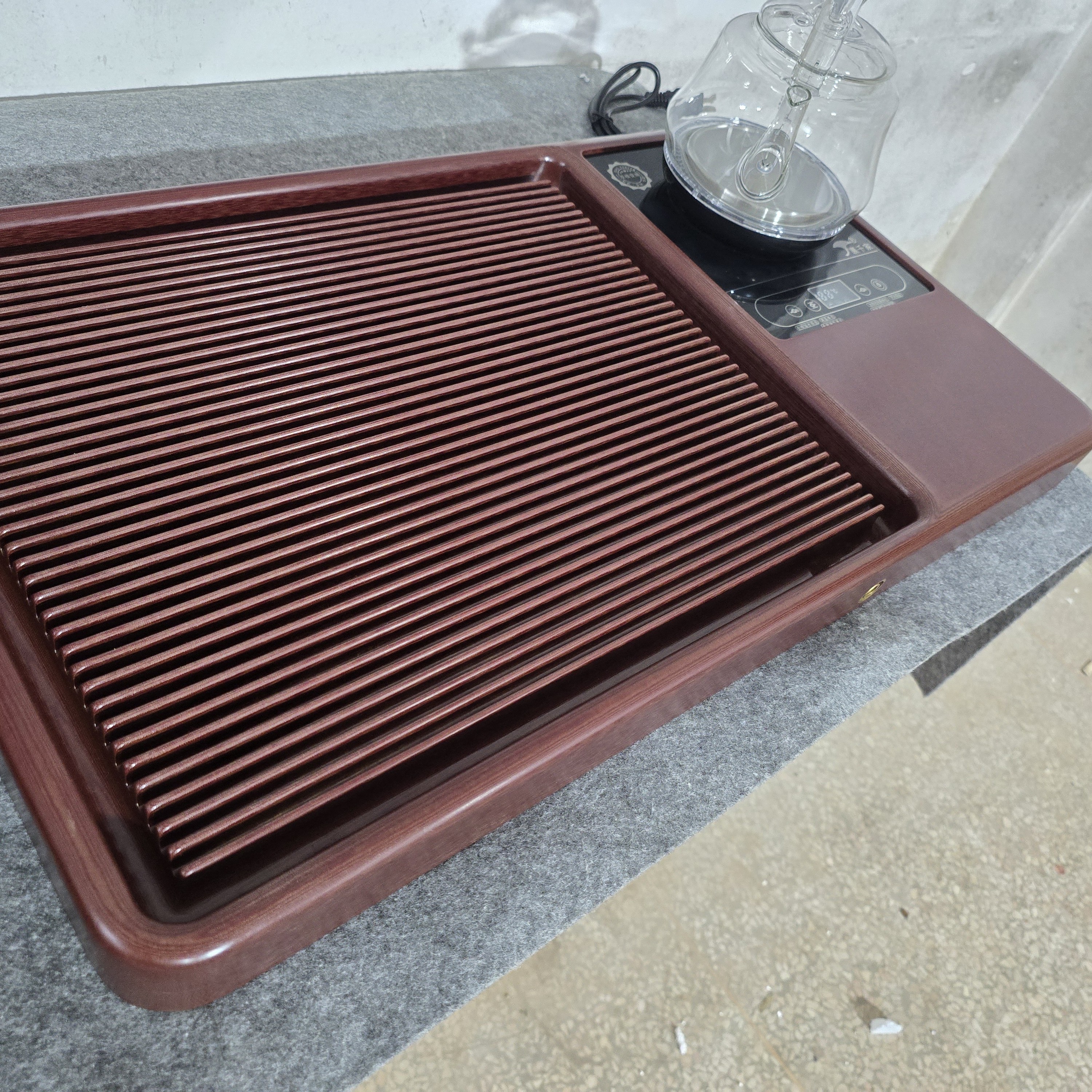 博观70×40×5框架带烧水壶电木茶盘排水整块家用客厅办公室茶台