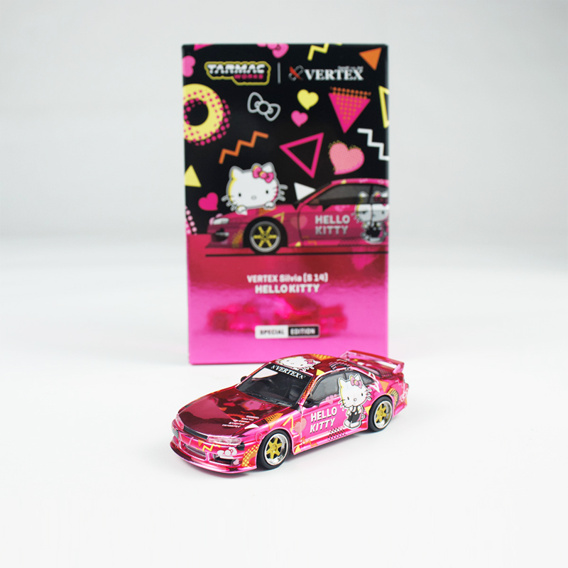 TW 1:64 尼桑 Silvia S14 Hello Kitty 佛山展会版 电镀粉车模