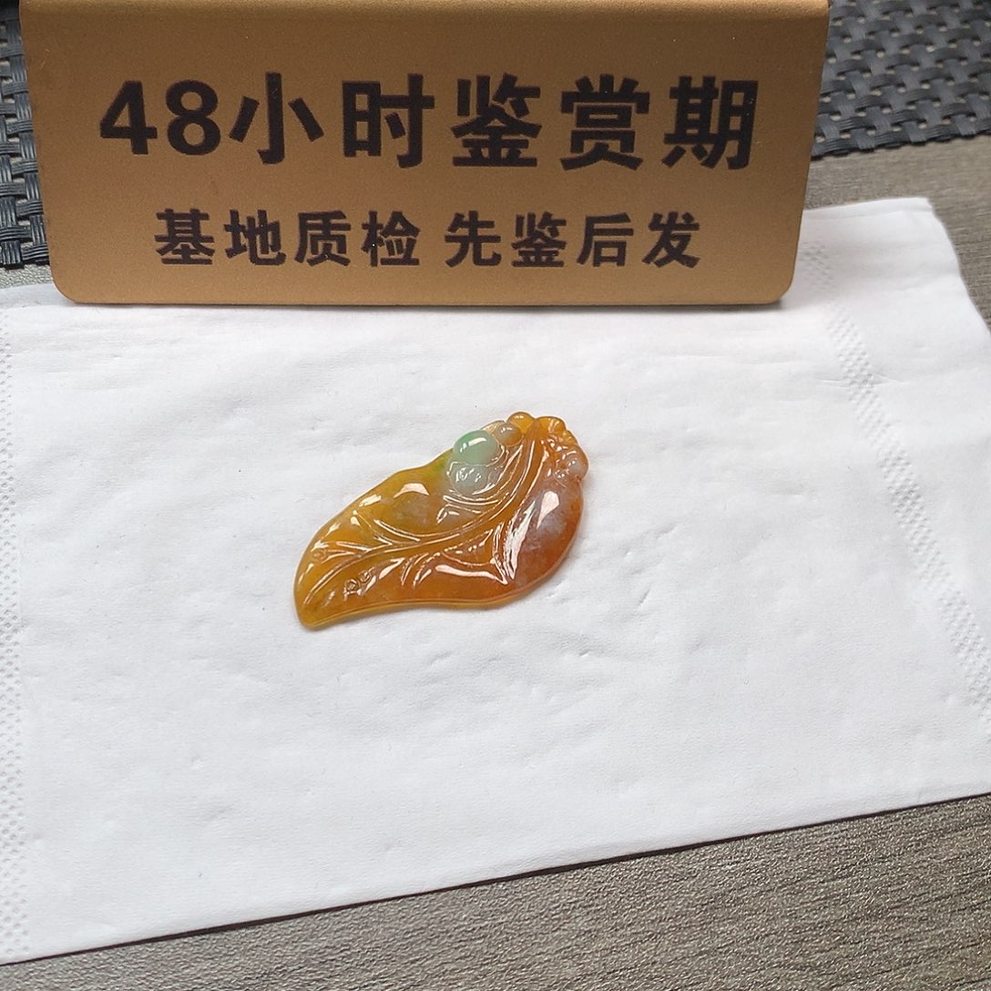 颈饰未镶嵌翡翠叶子