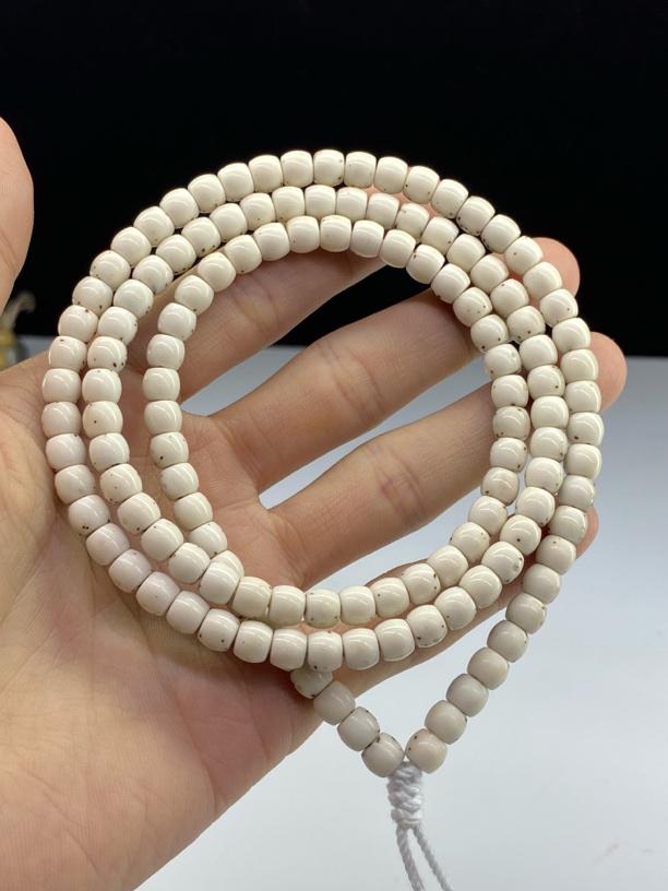 星月菩提6*5鼓珠直切带月通体三分之二留白针尖星108同树同枝