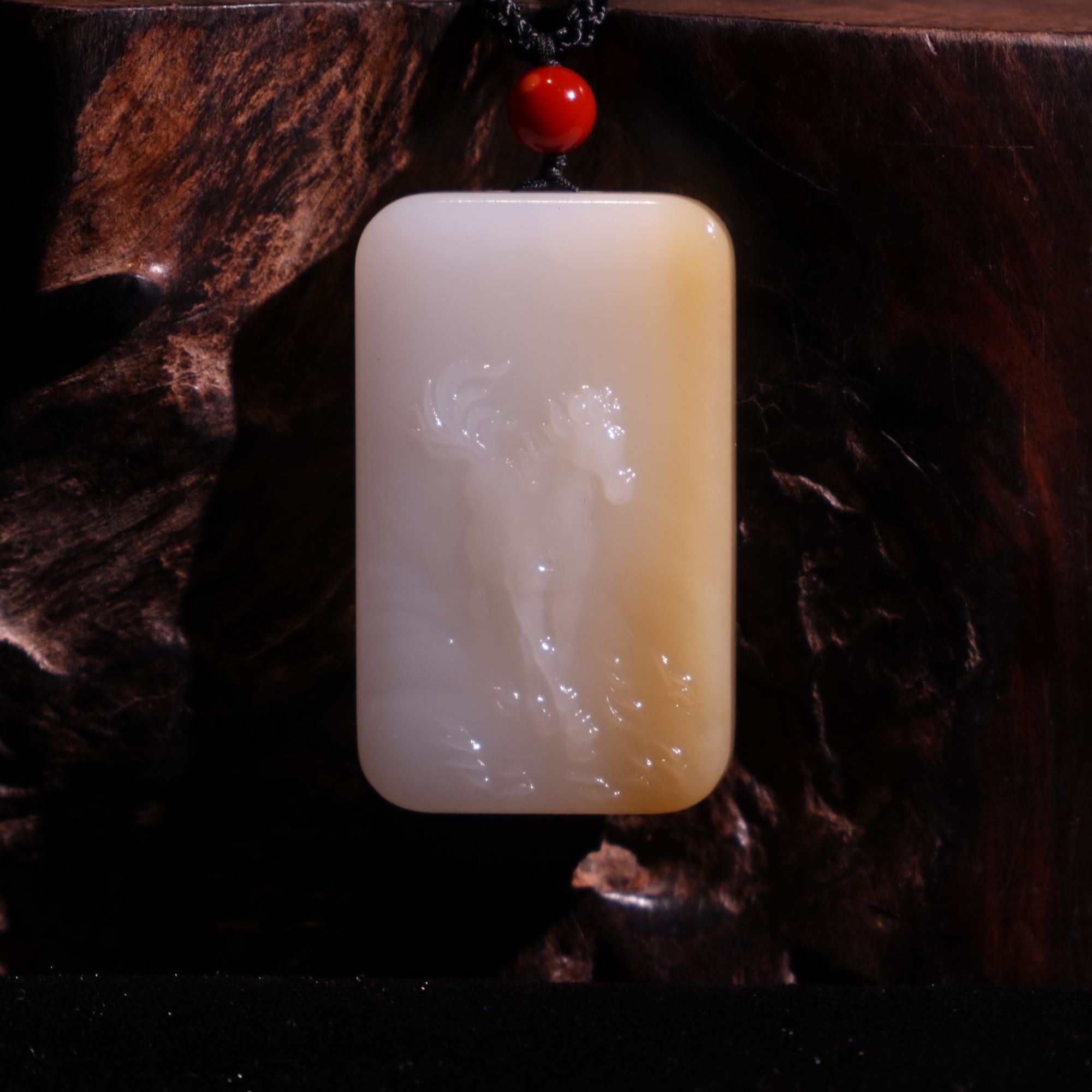 【新疆马爷珠宝】糖白马到成功平安无事牌（43/26/9，28g）