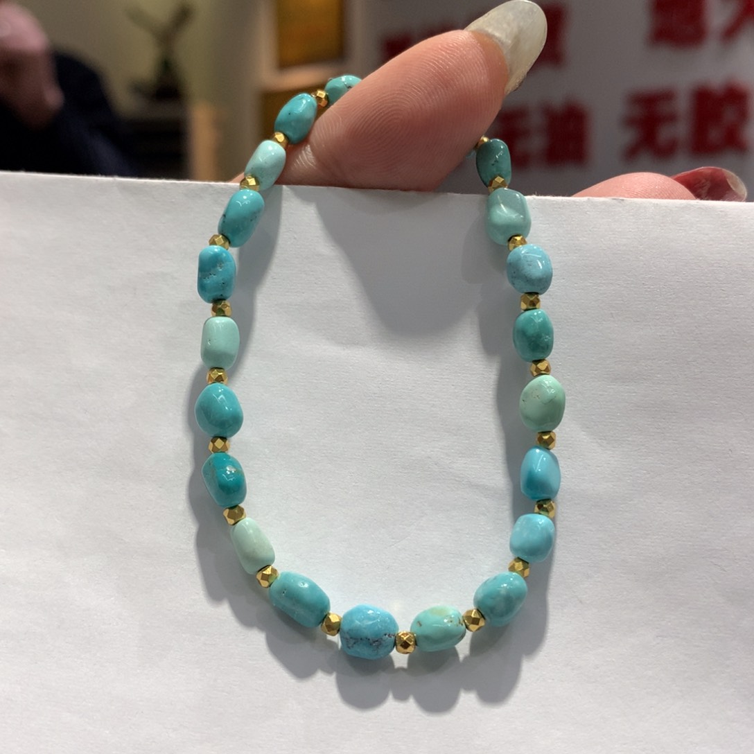 绿松石单圈银S925镶嵌