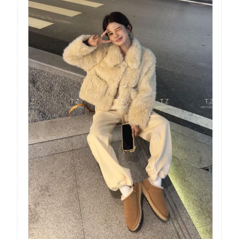【婷子定制】~150小个子改版冬款翻领短款毛毛外套{有浮毛}D2799