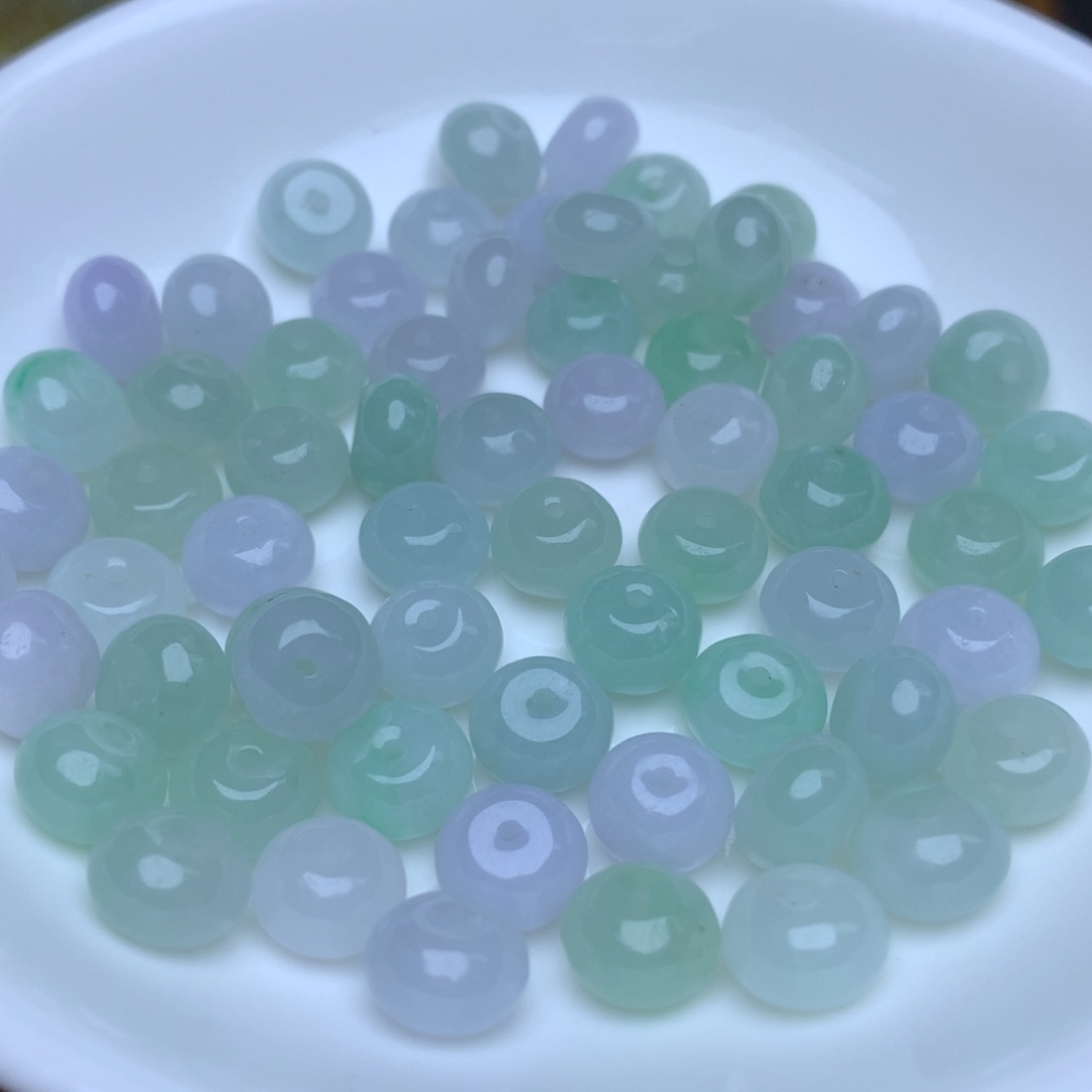 【闪购商品】翡翠手链未镶嵌卡5乘8冰鼓珠5个