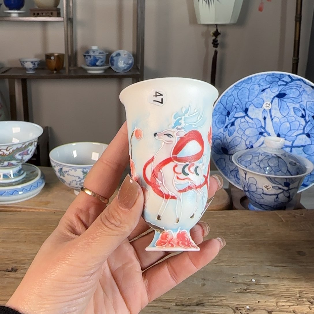 杯景德镇陶瓷柴烧多人