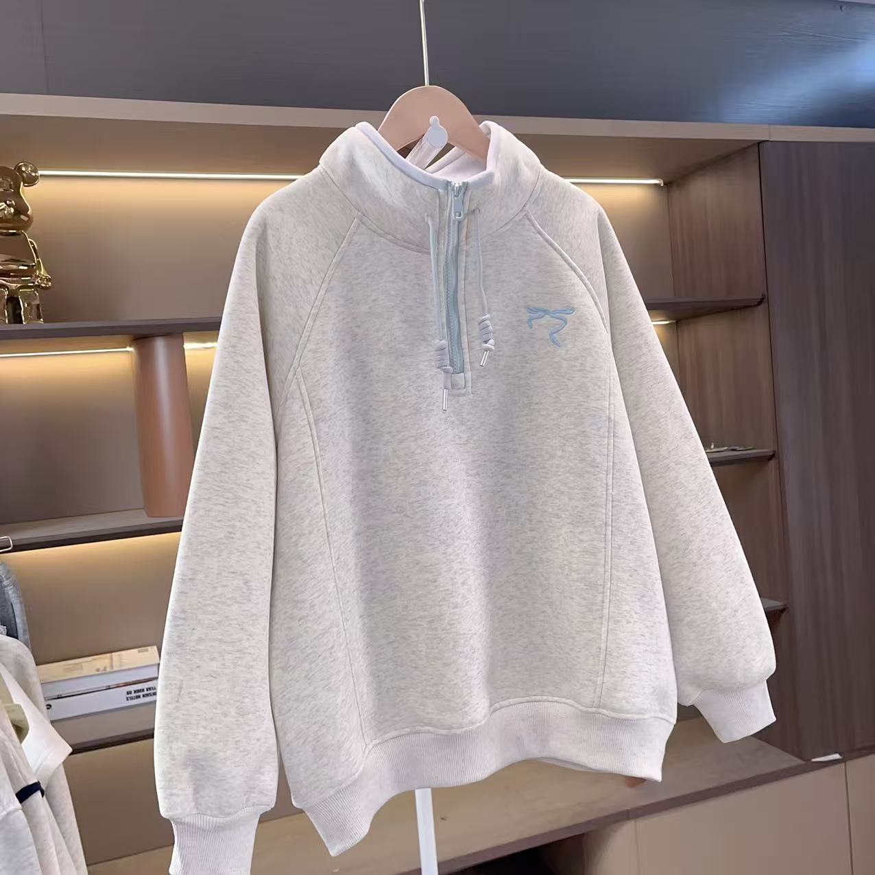 现货学生校服神器加厚新款冬款女童加绒新款韩版中大儿童冬季卫衣