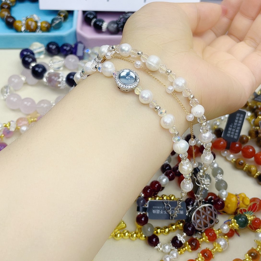 手饰针钠钙石银S925镀金镶嵌