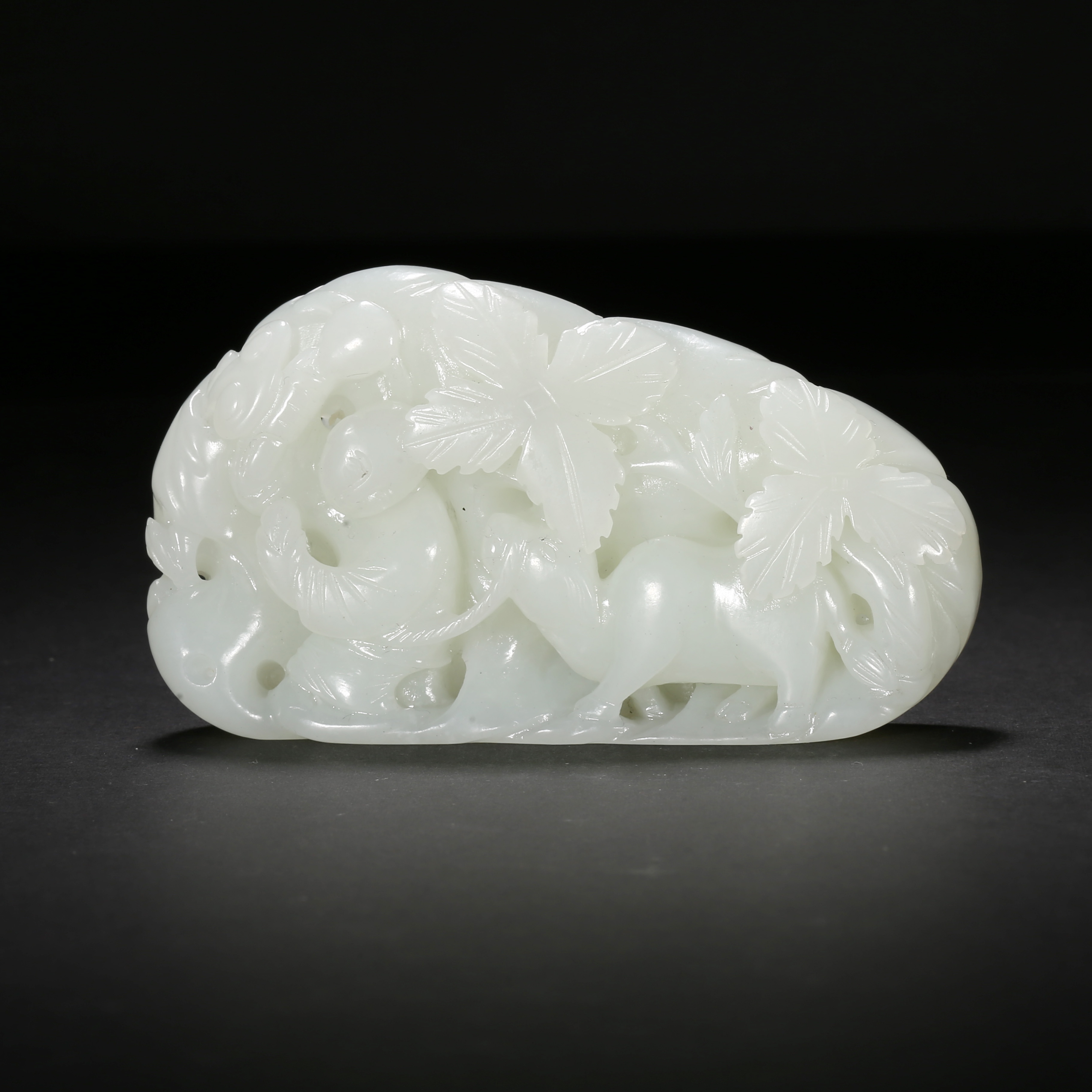 清代*童子牧牛白玉山子摆件/12LB5000/和田玉【北京文博】