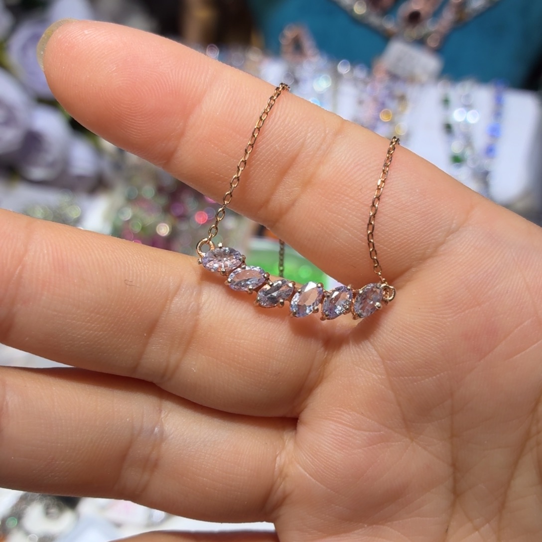 颈饰坦桑石银S925镶嵌