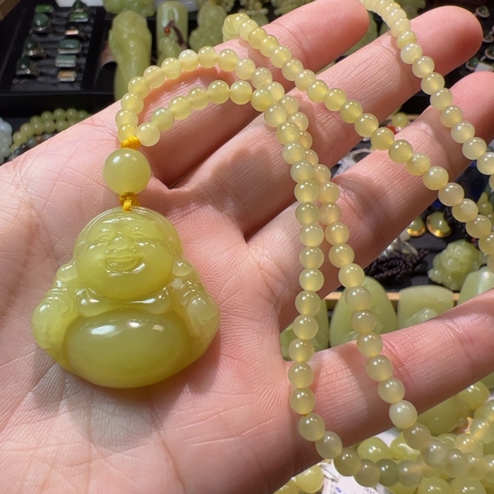 和田玉（黄玉）颈饰未镶嵌