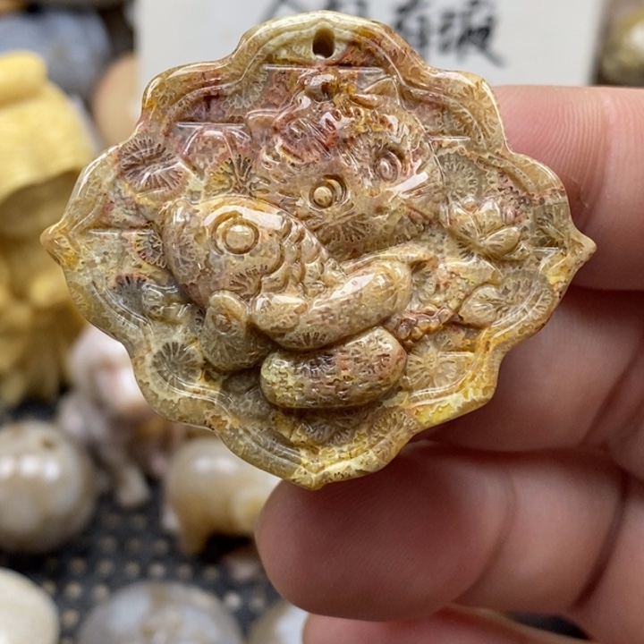 硅化珊瑚（珊瑚玉）未镶嵌颈饰