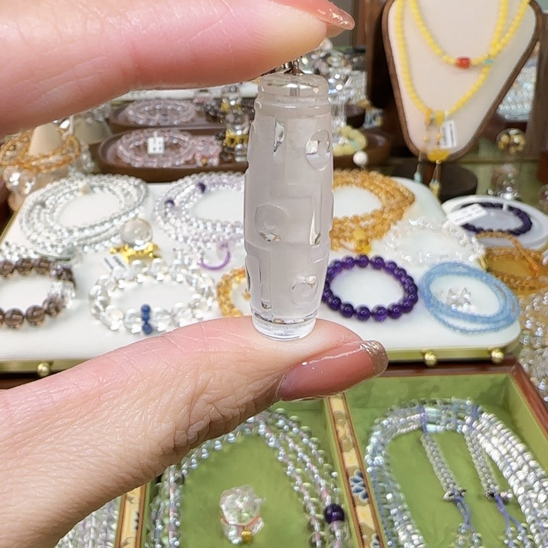 水晶手串未镶嵌天然白水晶天珠全净体