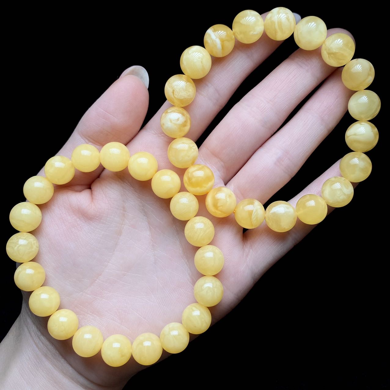 【云上好物】15 DS72422-蜜蜡单圈手串—多样性发一件-10mm（JG）